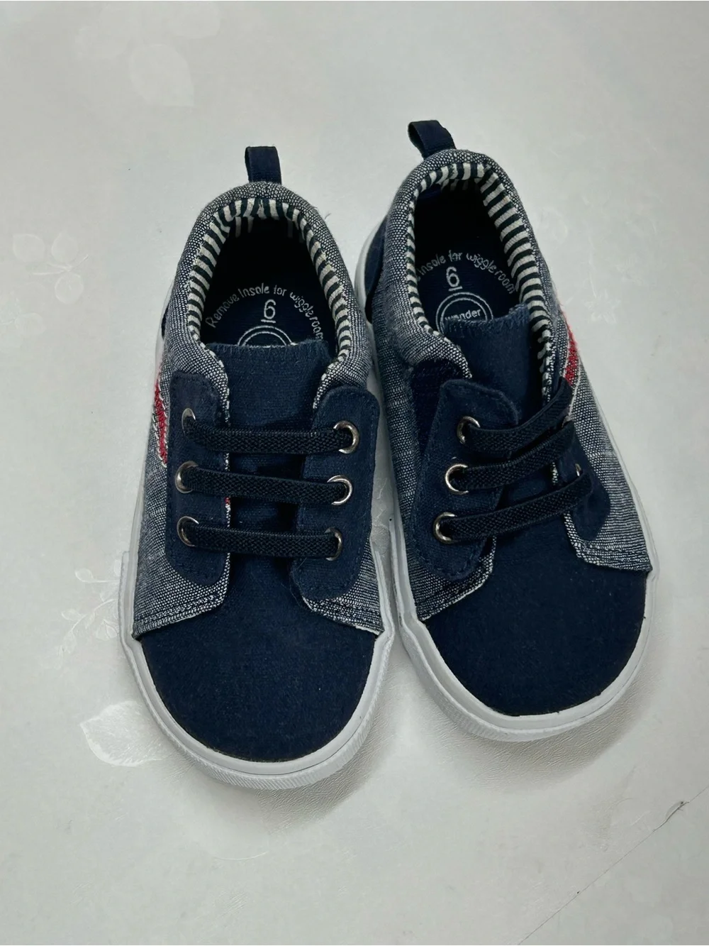 wonder nation Navy and Gray Kids Slip-On Style Sneakers